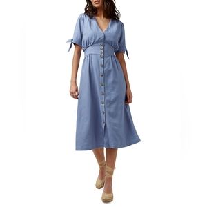 Mariposa Tie-Accent Sleeve Midi Dress